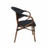 365-Cheri udendørs cafestol - restaurantstol med armlæn - brun stel, sort