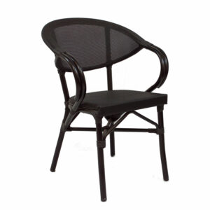 365-Cheri udendørs cafestol - restaurantstol med armlæn - sort