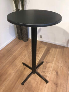 Werzalit udendørs bordplade i sort m/Stable table H. 110 cm med selvjusterende fod og vip funktion