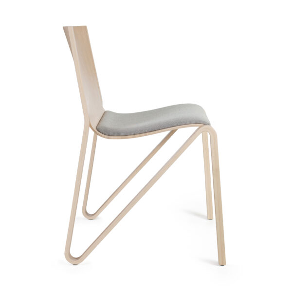 Zesty stol - birk - stabelbar - polstret sæde