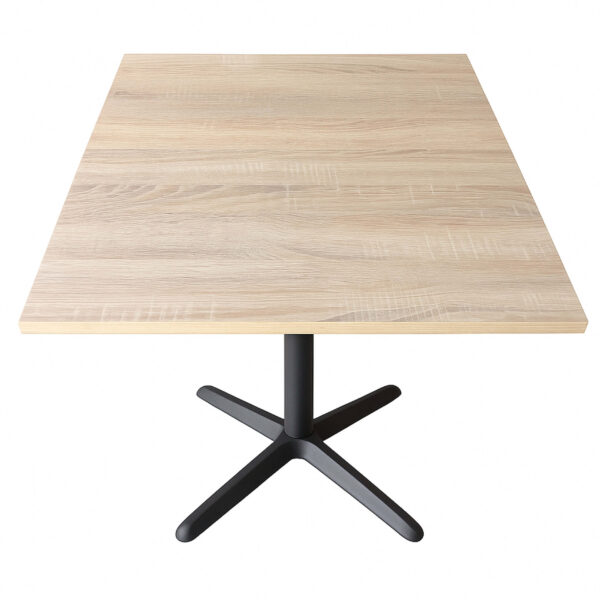 Cafébord - Bordsskiva i melamin med ljus eklook 70x70 - Gafa 4 svart bordsram