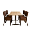 Cafesæt 12 - 4 Isabella brune stole - Lys egelook melamin bordplade 70x120 - Gafa dobbelt sort bordstel
