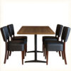 Cafesæt 7 - 4 Isabella sorte stole - Wengé melamin bordplade 70x120 - Gafa dobbelt sort bordstel