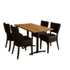 Cafesæt 8 - 4 Isabella sorte stole - Antik eg melamin bordplade 70x120 - Gafa dobbelt sort bordstel