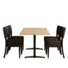 Cafesæt 9 - 4 Isabella sorte stole - Lys egelook melamin bordplade 70x120 - Gafa dobbelt sort bordstel