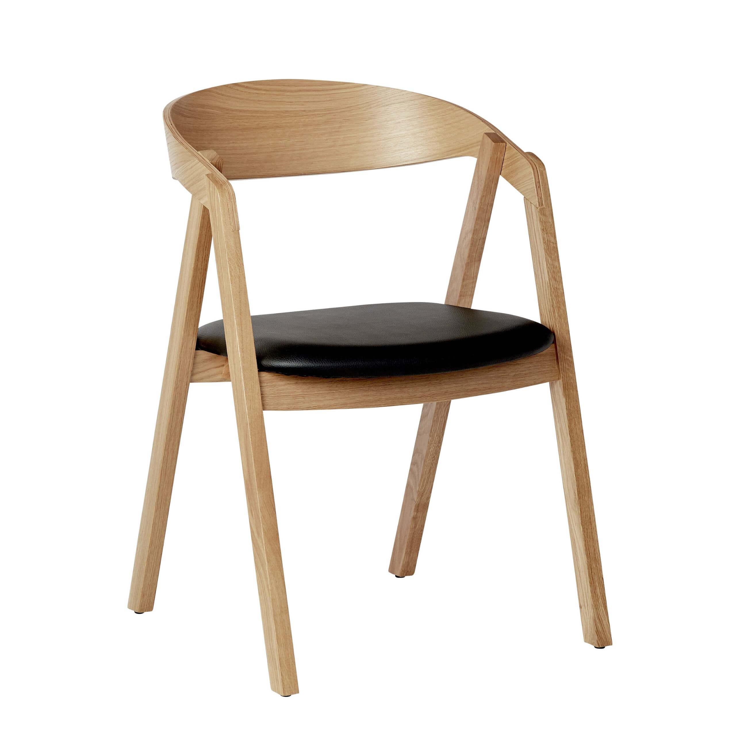 Selma lenestol med polstret sete - eik - stabelbar