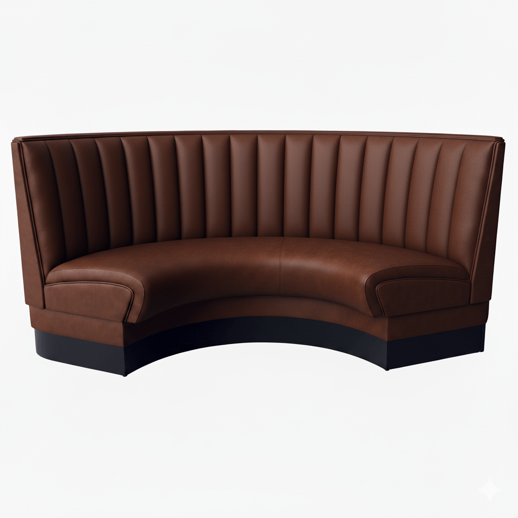 Kentucky halvsirkelformet sofabenk med vertikale kanalsømmer